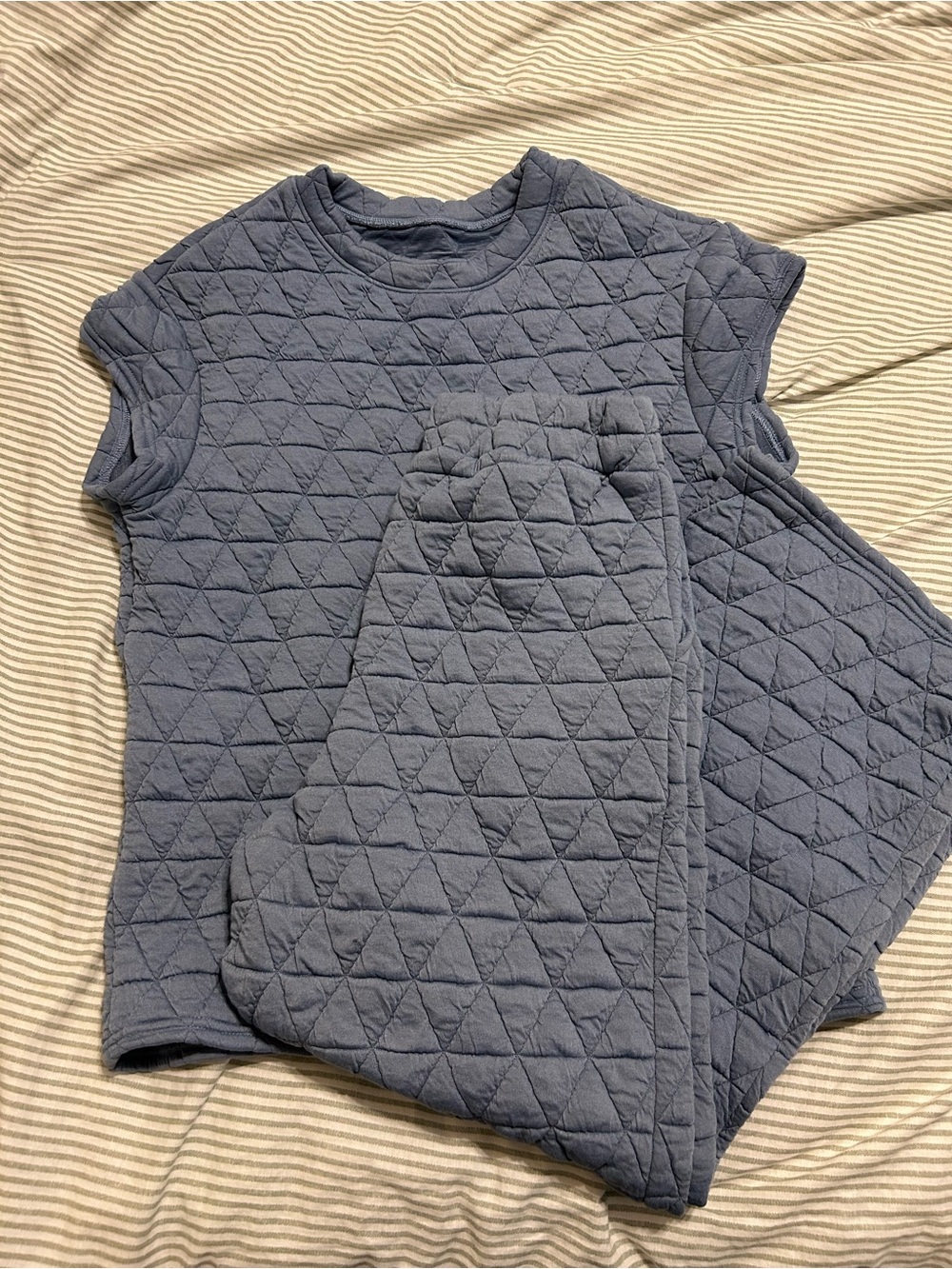 Quilted Slate Blue Lounge Set